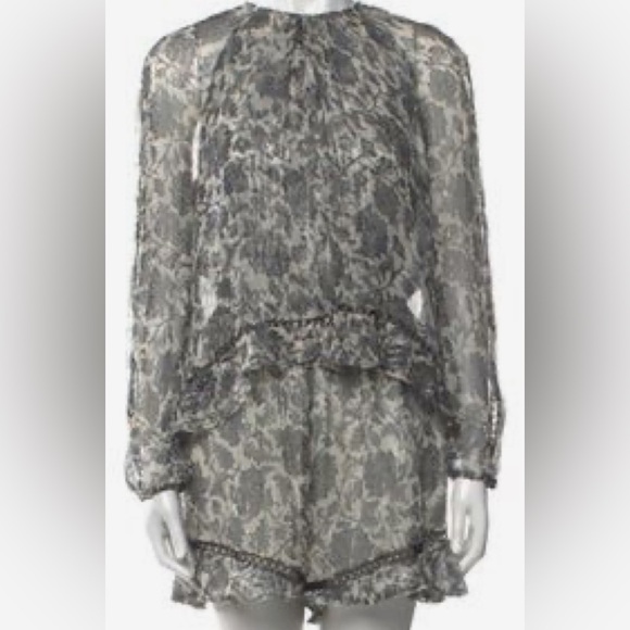 Zimmermann Flouncy Silk Romper Play Suit Size 8 - Picture 3 of 6